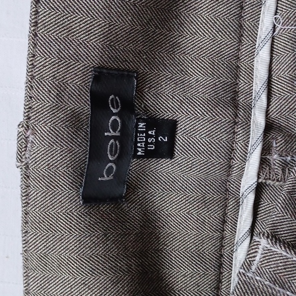 Bebe Low Rise Herringbone "Semi Sweet Chocolate" Casual Dress Pant- Sz 2 - Picture 6 of 9